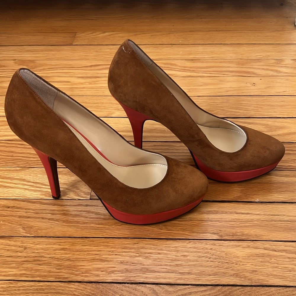 Enzo Angiolini Brown and Red Women's Heels - Picture 4 of 6
